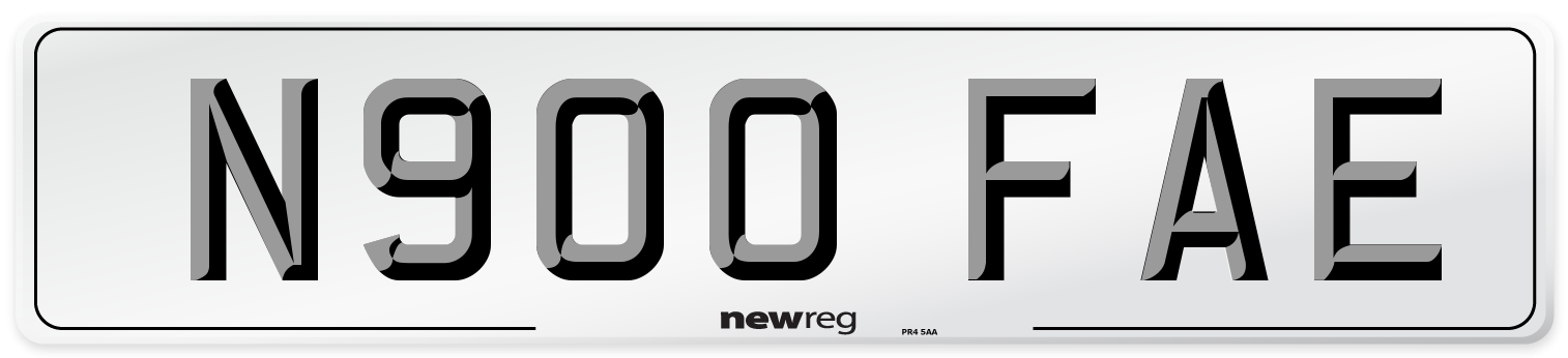 N900 FAE Number Plate from New Reg
